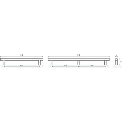 Hettich Salvia Griff - 220mm Länge, Edelstahl Hettich Salvia Griff - 220mm Länge, Edelstahl