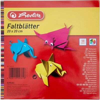 Herlitz Origami Carta Colorata - 200x200mm, 100 Fogli Herlitz Origami Carta Colorata - 200x200mm, 100 Fogli