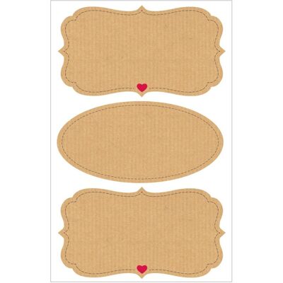 Herlitz - Kraftpapiersticker Motiv 1 - 80 x 125 mm - 9 Etiketten Herlitz - Kraftpapiersticker Motiv 1 - 80 x 125 mm - 9 Etiketten