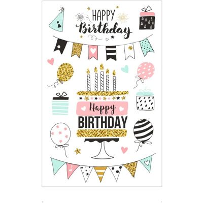 Herlitz - 50034734 - Pastell Happy B-Day - 80x125 mm - Sticker Herlitz - 50034734 - Pastell Happy B-Day - 80x125 mm - Sticker
