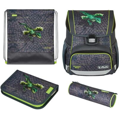 Herlitz - Loop Plus Dragon Tale - 16L - Šedá - Školní batoh Herlitz - Loop Plus Dragon Tale - 16L - Šedá - Školní batoh