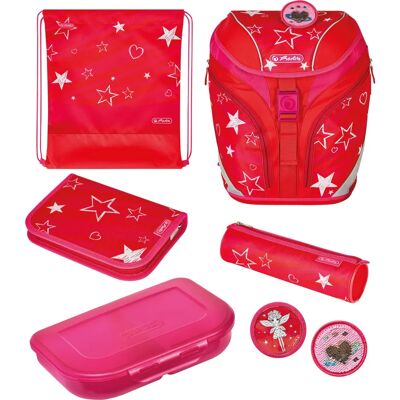 Herlitz - SOFTLIGHT PLUS Stars & Stripes - Pinkin-punainen - Koululaukkusetti Herlitz - SOFTLIGHT PLUS Stars & Stripes - Pinkin-punainen - Koululaukkusetti