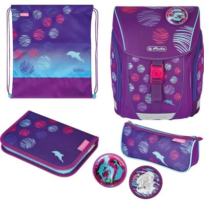 Herlitz FiloLight Plus Sea Bubbles Schulranzen-Set - Blau, Lila Herlitz FiloLight Plus Sea Bubbles Schulranzen-Set - Blau, Lila