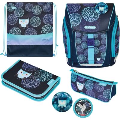 Herlitz FiloLight Plus Blumen Eule Schultasche Set - Leicht, Ergonomisch, Reflektierend Herlitz FiloLight Plus Blumen Eule Schultasche Set - Leicht, Ergonomisch, Reflektierend
