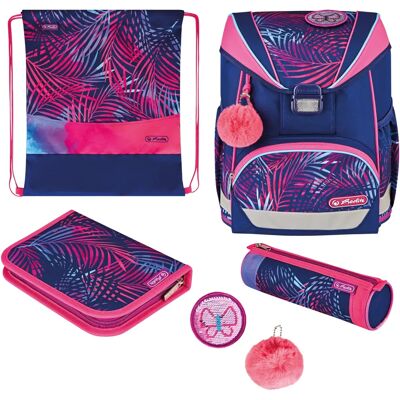 Herlitz UltraLight Plus Tropical Chill Schultasche Set Navy Pink Herlitz UltraLight Plus Tropical Chill Schultasche Set Navy Pink