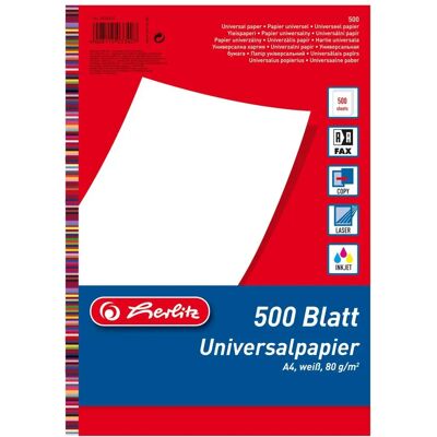 Herlitz 5033402 Papier A4 Blanc pour Imprimante - Papier d'impression - Publicité Herlitz 5033402 Papier A4 Blanc pour Imprimante - Papier d'impression - Publicité