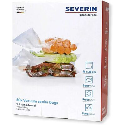 Severin Vakuumbeutel - 16x25cm, 50+5 Stück - Für Vakuumierer Severin Vakuumbeutel - 16x25cm, 50+5 Stück - Für Vakuumierer
