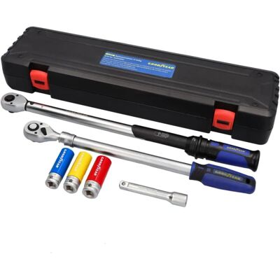 Goodyear Torque Wrench Set - Auto, 42-210 Nm, 3pc Sockets Goodyear Torque Wrench Set - Auto, 42-210 Nm, 3pc Sockets