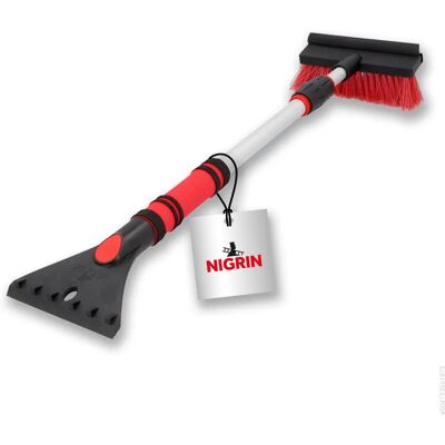 NIGRIN Telescopic Ice Scraper for Vehicles - Adjustable, Rubber Blade NIGRIN Telescopic Ice Scraper for Vehicles - Adjustable, Rubber Blade