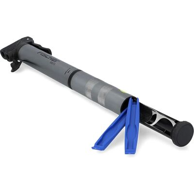 FISCHER aluminiumpumpa för cykel med reparationssats - Kompakt & bärbar FISCHER aluminiumpumpa för cykel med reparationssats - Kompakt & bärbar