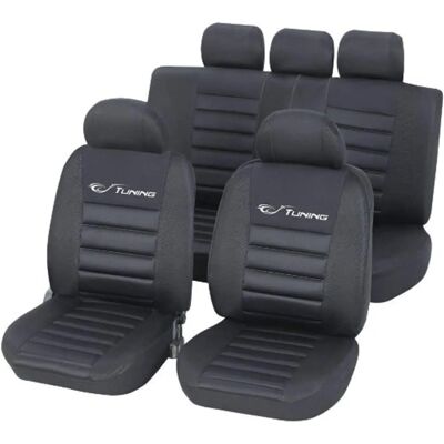 Cartrend Tuning Autositzbezug-Set - Schwarz - Für Front & Rücksitze Cartrend Tuning Autositzbezug-Set - Schwarz - Für Front & Rücksitze