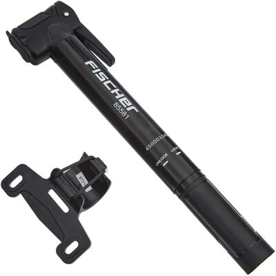 Fischer Minipumpen - Schwarz - Hohe Kapazität, Teleskop, Universalventil - Mini Pumpe für Fahrrad und Auto Fischer Minipumpen - Schwarz - Hohe Kapazität, Teleskop, Universalventil - Mini Pumpe für Fahrrad und Auto