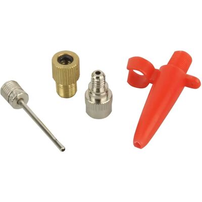 Fischer Conjunto de Adaptadores para Bomba de Bicicleta - 4 Peças, Vermelho Fischer Conjunto de Adaptadores para Bomba de Bicicleta - 4 Peças, Vermelho
