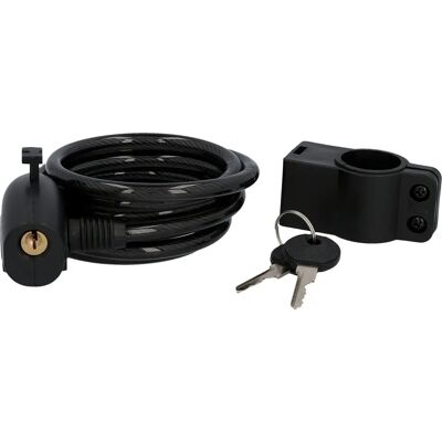 U-lock Fischer - Câble antivol spiral 180cm Noir U-lock Fischer - Câble antivol spiral 180cm Noir