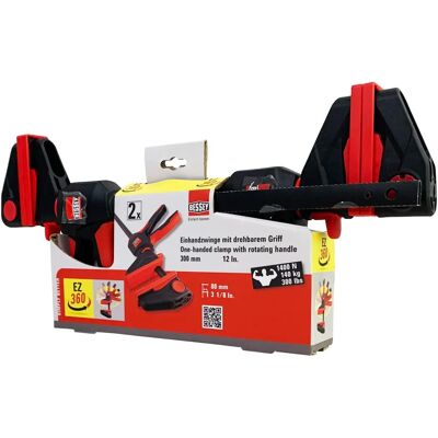 Bessey EZ360-30 Zwinge - 360° drehbarer Griff, 12-Stufen Verriegelung, 140kg Kraft Bessey EZ360-30 Zwinge - 360° drehbarer Griff, 12-Stufen Verriegelung, 140kg Kraft
