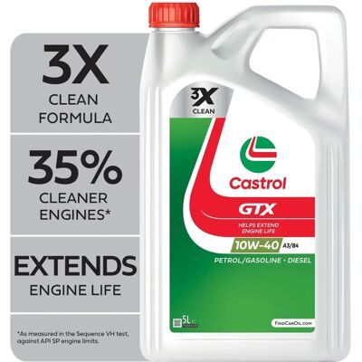 Huile moteur Castrol GTX 10W-40 - 5L - Publicité Huile moteur Castrol GTX 10W-40 - 5L - Publicité