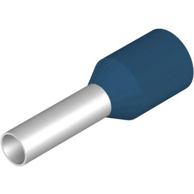 Weidmüller H2.5/15 BL SV Electrical Terminals - Partially Insulated, Blue, 15mm, 2.5mm², Pack of 500 Weidmüller H2.5/15 BL SV Electrical Terminals - Partially Insulated, Blue, 15mm, 2.5mm², Pack of 500
