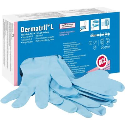 KCL Dermatril L 741 074107081C Einweghandschuhe - EN 455 KCL Dermatril L 741 074107081C Einweghandschuhe - EN 455