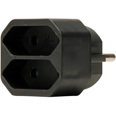 Kopp Eurostecker Adapter - 2x Euro-Steckdosen - Schwarz - Elektrischer Adapter Kopp Eurostecker Adapter - 2x Euro-Steckdosen - Schwarz - Elektrischer Adapter