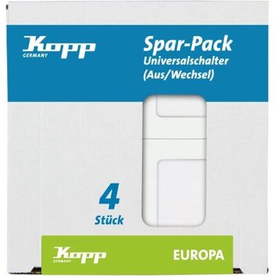 Kopp 617613086 Lichtschalter - Arktis-Weiß, 4er Pack Kopp 617613086 Lichtschalter - Arktis-Weiß, 4er Pack