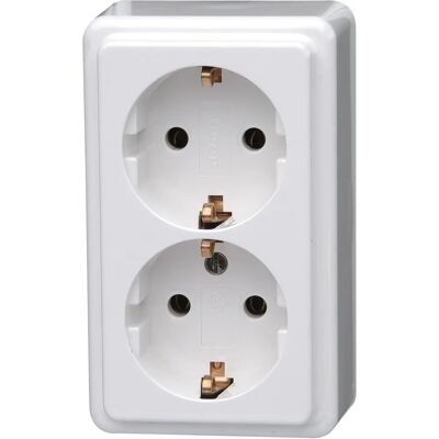 Kopp Elektrotechnik Doppelsteckdose Weiß - Wandmontage, IP20, 16A, Schuko Kopp Elektrotechnik Doppelsteckdose Weiß - Wandmontage, IP20, 16A, Schuko