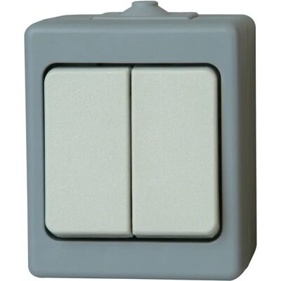 Interruptor de luz Kopp 563548001 - Montaje en superficie, IP44, 10A, Gris Interruptor de luz Kopp 563548001 - Montaje en superficie, IP44, 10A, Gris