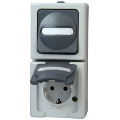 Kopp 130856009 Interruptor y Enchufe IP44 Gris - Áreas Húmedas Kopp 130856009 Interruptor y Enchufe IP44 Gris - Áreas Húmedas