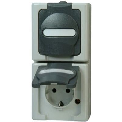 Kopp 131456008 Steckdose - IP44, 2-fach, Grau Kopp 131456008 Steckdose - IP44, 2-fach, Grau
