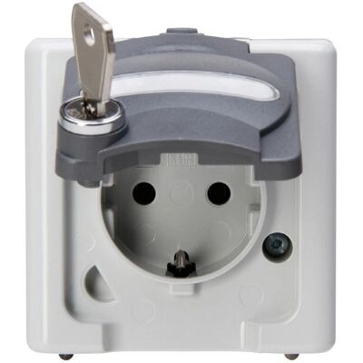 Kopp 103556002 Prise F Gris - Verrouillage de Sécurité IP44 Kopp 103556002 Prise F Gris - Verrouillage de Sécurité IP44