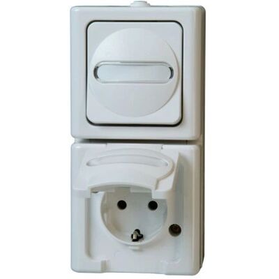 Kopp 130802000 Conjunto de Interruptor y Enchufe Blanco Ártico IP44 Kopp 130802000 Conjunto de Interruptor y Enchufe Blanco Ártico IP44