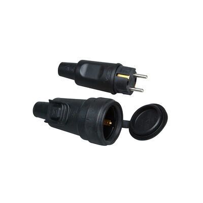 Enchufe de potencia Kopp - Set de goma IP44, 16A, Negro Enchufe de potencia Kopp - Set de goma IP44, 16A, Negro