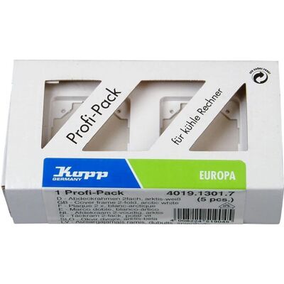 Kopp Arctic White Pack de 5 Marcos de Cubierta - Placa de Pared/ Tapa de Interruptor Kopp Arctic White Pack de 5 Marcos de Cubierta - Placa de Pared/ Tapa de Interruptor