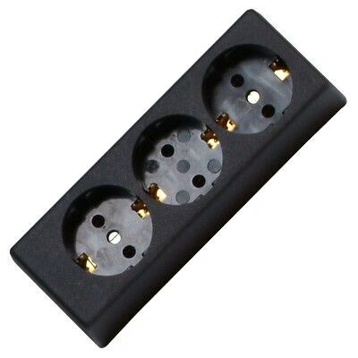 Kopp 120305001 Socket Outlet - 3 Socket, Black, Indoor Kopp 120305001 Socket Outlet - 3 Socket, Black, Indoor
