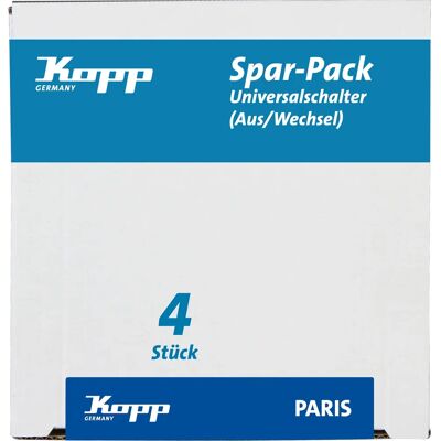Set di Interruttori Universali Kopp - 4 Pezzi - Argento e Bianco Set di Interruttori Universali Kopp - 4 Pezzi - Argento e Bianco
