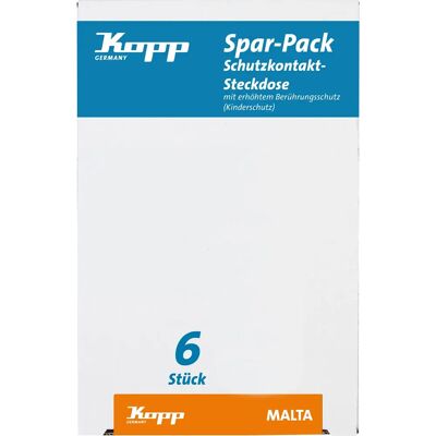 Kopp Malta Pack de 6 Tomas de Contacto con Protección - Enchufe Eléctrico Kopp Malta Pack de 6 Tomas de Contacto con Protección - Enchufe Eléctrico