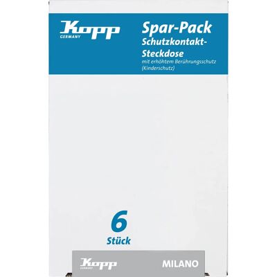 Kopp MILANO Steckdose - Schutzkontakt, 6 Stück, weiß Kopp MILANO Steckdose - Schutzkontakt, 6 Stück, weiß