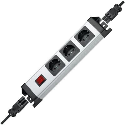 Kopp Extensão com Interruptor - 3 Tomadas - Cinza/Preto Kopp Extensão com Interruptor - 3 Tomadas - Cinza/Preto