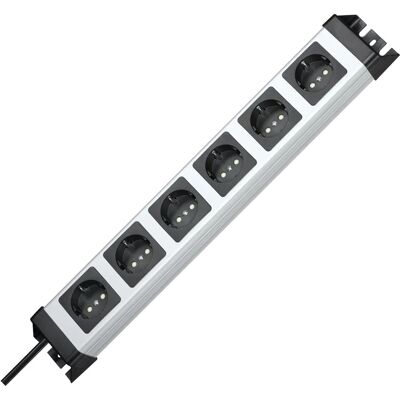 Kopp POWERversal extensão elétrica - 6 tomadas, Preto, Cinza - Extensão Kopp POWERversal extensão elétrica - 6 tomadas, Preto, Cinza - Extensão