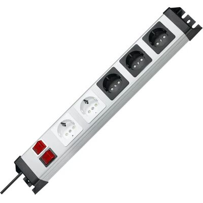 KOPP Steckdosenleiste POWERv.2+3f.m.Schalter 2 m, silber/black KOPP Steckdosenleiste POWERv.2+3f.m.Schalter 2 m, silber/black