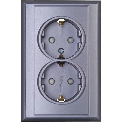 Heinrich Kopp - Kopp 2-fach Steckdose - Silber - Schuko outlet Heinrich Kopp - Kopp 2-fach Steckdose - Silber - Schuko outlet