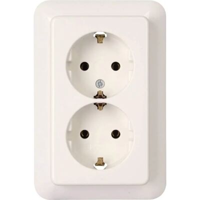Kopp Rivo Double Contact Outlet - Contact Protection - Electrical Outlet Kopp Rivo Double Contact Outlet - Contact Protection - Electrical Outlet