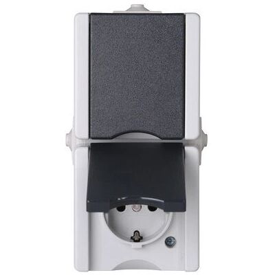 Kopp 947556008 Enchufe - IP44, Gris, Doble, Ambiente húmedo Kopp 947556008 Enchufe - IP44, Gris, Doble, Ambiente húmedo