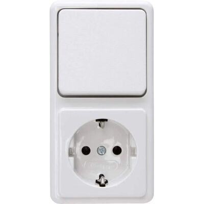 Kopp Elektrotechnik - Arktis Gloss Weiß - Aufputz Steckdose & Schalter - Modell 108802007 Kopp Elektrotechnik - Arktis Gloss Weiß - Aufputz Steckdose & Schalter - Modell 108802007