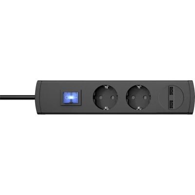 Kopp 233505000 Steckdosenleiste mit Schalter, 2-fach, Anthrazit Kopp 233505000 Steckdosenleiste mit Schalter, 2-fach, Anthrazit