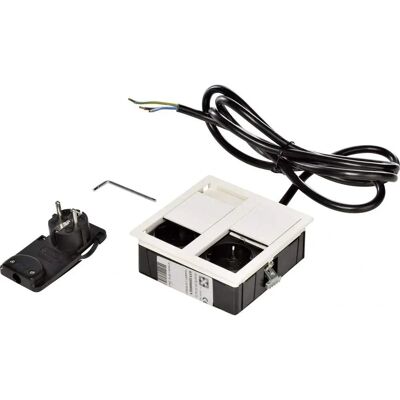 Kopp 939633016 Eingebaute Steckerleiste - 2 Steckdosen, Weiß, 3400W, IP44 Kopp 939633016 Eingebaute Steckerleiste - 2 Steckdosen, Weiß, 3400W, IP44