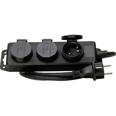Kopp 223003044 Extensão de energia - 3 tomadas - Preto - IP44 Kopp 223003044 Extensão de energia - 3 tomadas - Preto - IP44