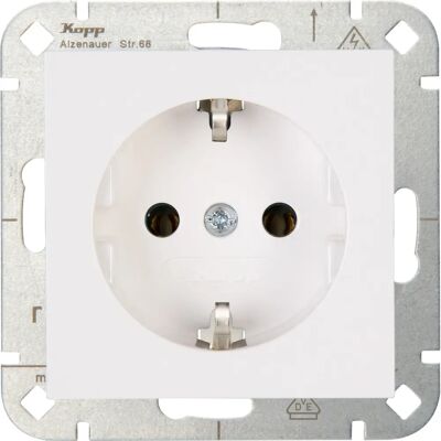 Kopp HK07 White Power Outlet - IP20, Horizontal Kopp HK07 White Power Outlet - IP20, Horizontal