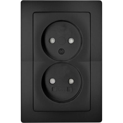 Kopp Paris matt schwarz Doppelsteckdose - Elektro-Outlet/Schalter Kopp Paris matt schwarz Doppelsteckdose - Elektro-Outlet/Schalter