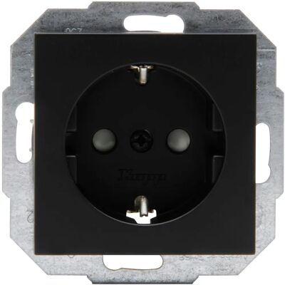 Kopp Athenis Wandcontactdoos - Inbouwmontage, Mat zwarte afwerking - Wall Socket Kopp Athenis Wandcontactdoos - Inbouwmontage, Mat zwarte afwerking - Wall Socket