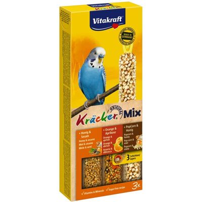 Vitakraft Trio-Mix Crackers pour Perroquets - 3 Bâtons : Sésame/Herbes/Kiwi - Friandise pour oiseaux Vitakraft Trio-Mix Crackers pour Perroquets - 3 Bâtons : Sésame/Herbes/Kiwi - Friandise pour oiseaux